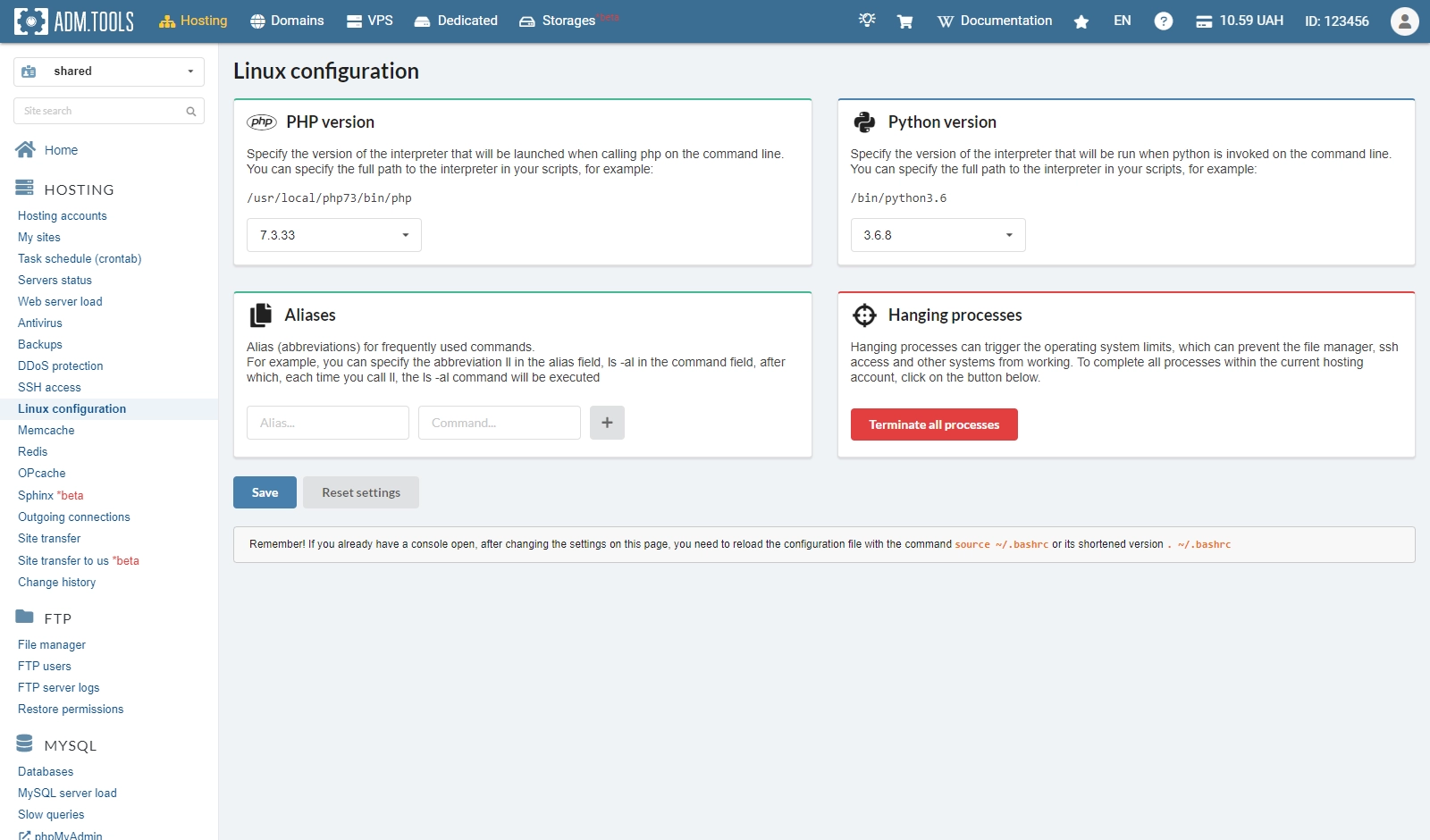 Канфігурацыя Linux