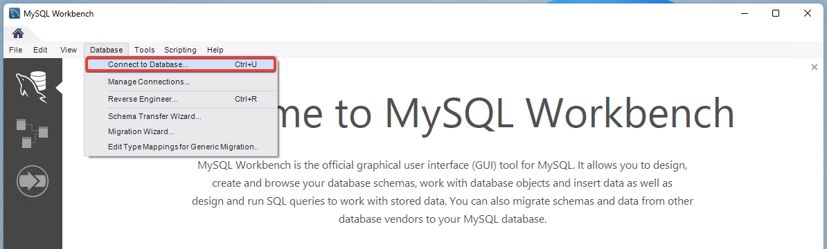 banco de trabajo mysql